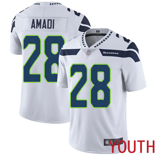 Seattle Seahawks Limited White Youth Ugo Amadi Road Jersey NFL Football #28 Vapor Untouchable->youth nfl jersey->Youth Jersey